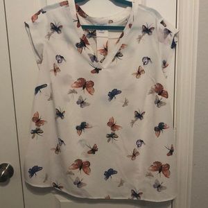Cap sleeve butterfly blouse